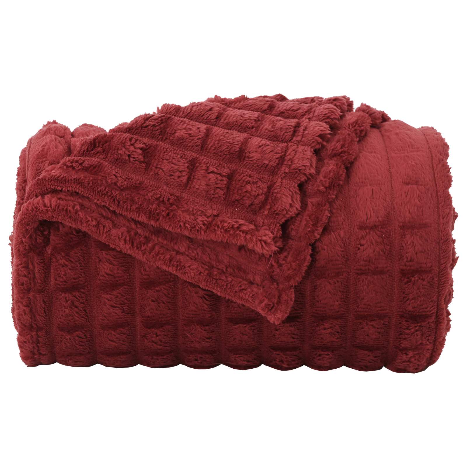 vidaXL Koc Bordeaux Czerwony 150 x 130 cm Polar