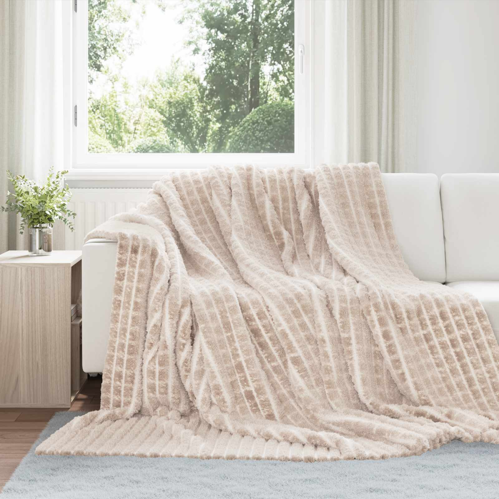 vidaXL Koce narzutowe 6 pcs Beżowy 270 x 240 cm Polar