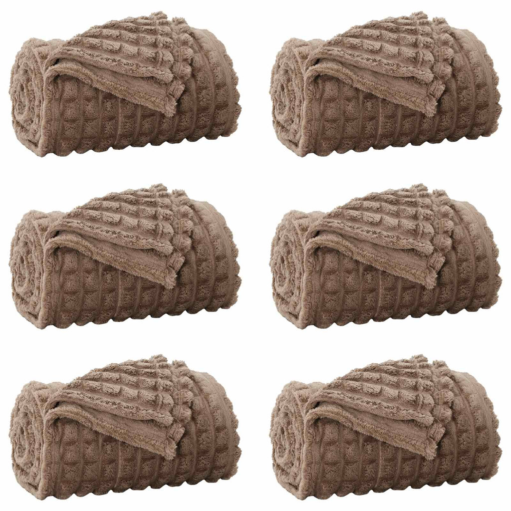 vidaXL Koce narzutowe 6 pcs Camel 240 x 220 cm Polar