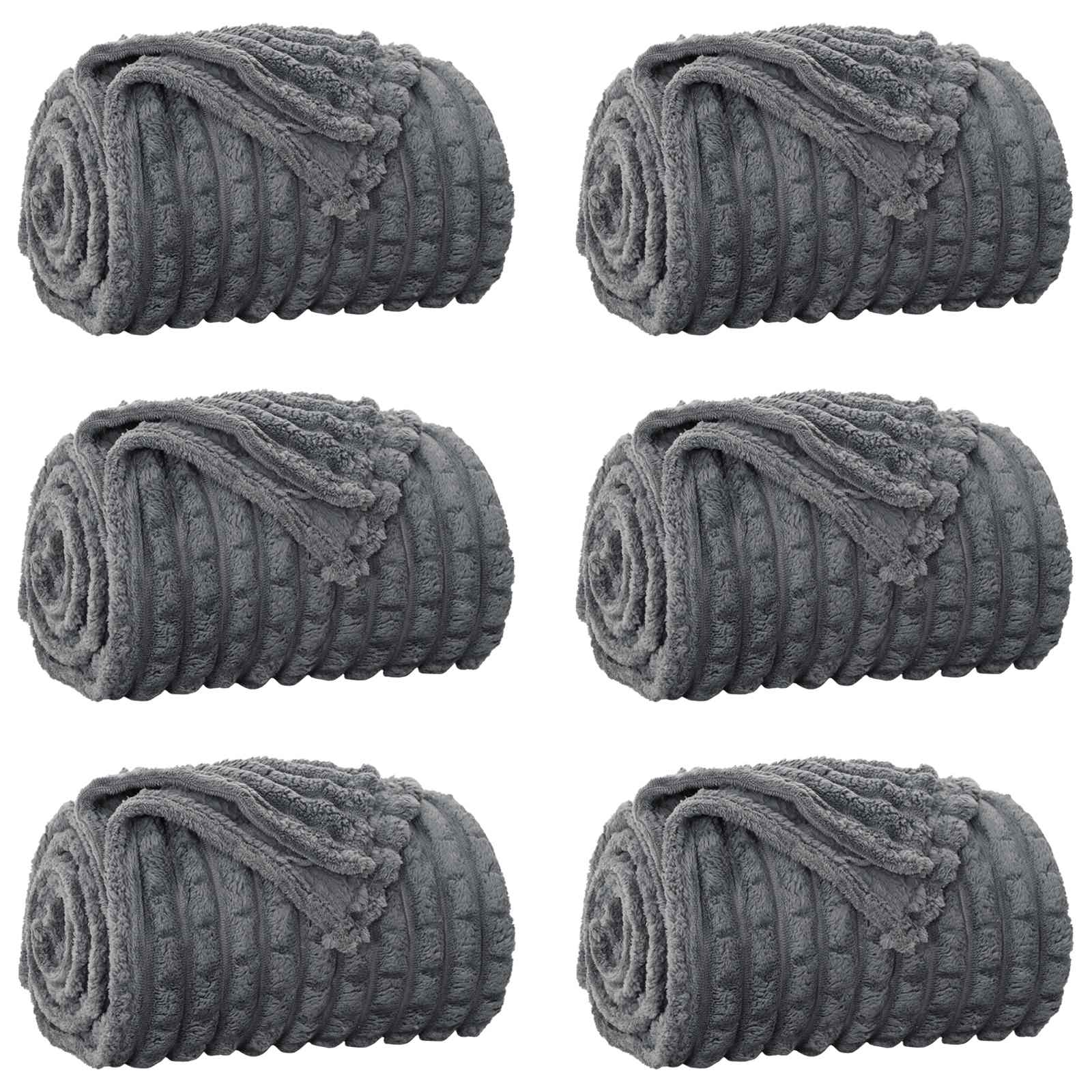 vidaXL Koce narzutowe 6 pcs Ciemnoszary 150 x 130 cm Polar