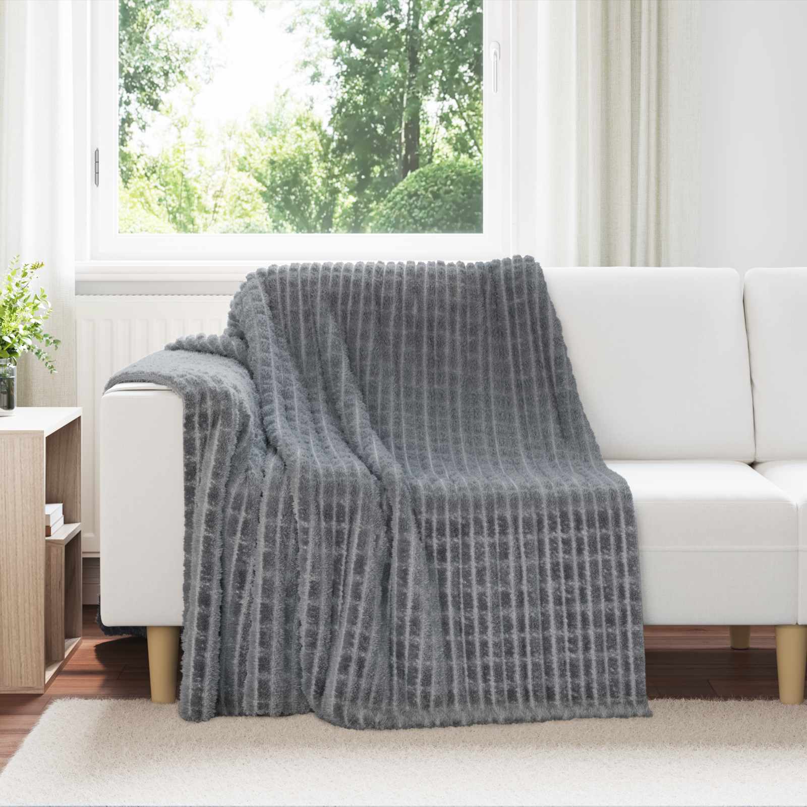 vidaXL Koce narzutowe 6 pcs Ciemnoszary 200 x 150 cm Polar