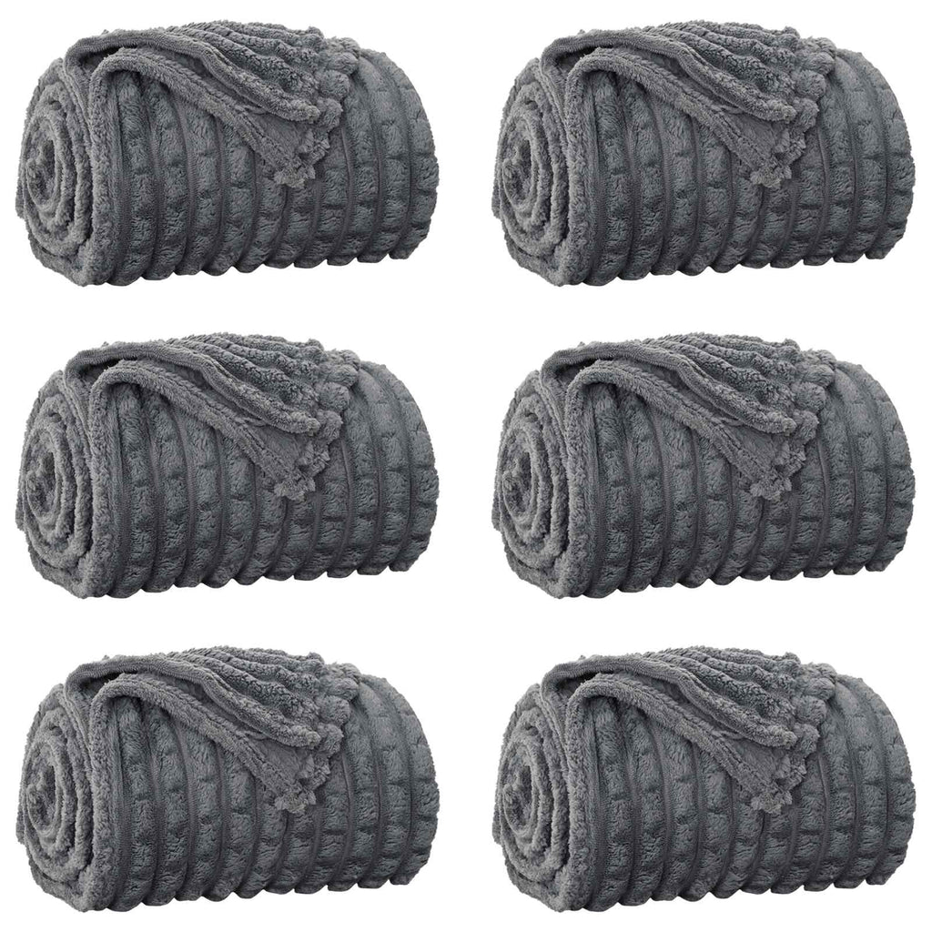 vidaXL Koce narzutowe 6 pcs Ciemnoszary 200 x 150 cm Polar