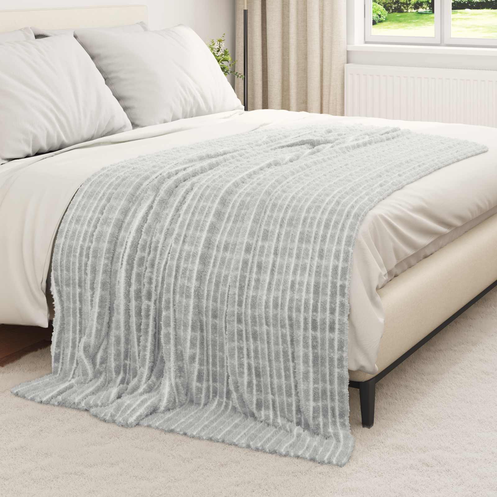 vidaXL Koce narzutowe 6 pcs Szary 200 x 150 cm Polar