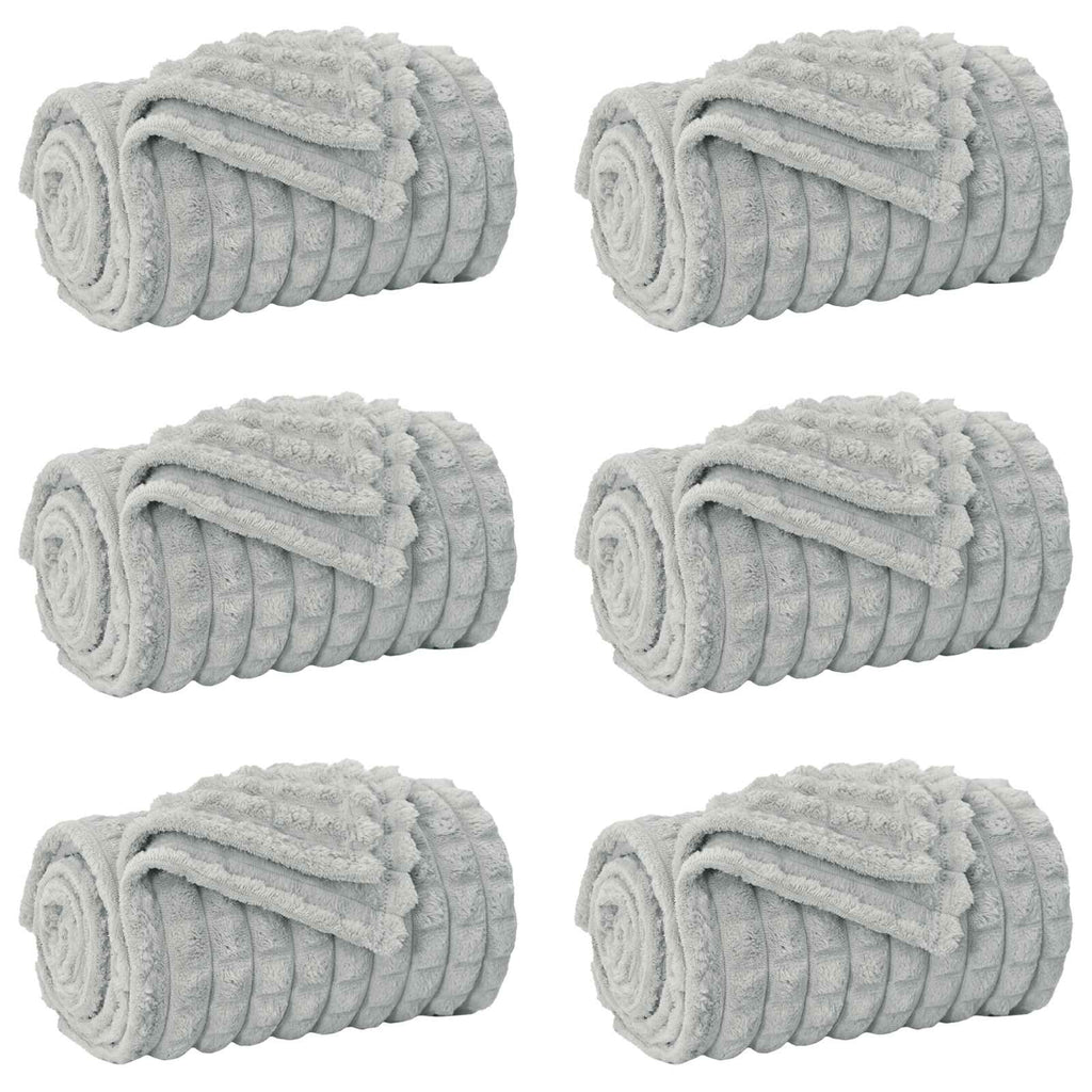 vidaXL Koce narzutowe 6 pcs Szary 270 x 240 cm Polar