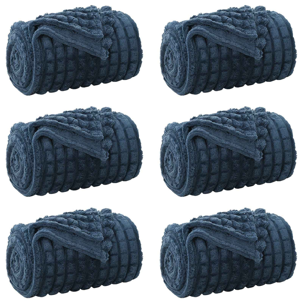 vidaXL Koce narzutowe 6 pcs Granatowy 240 x 220 cm Polar