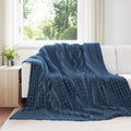 vidaXL Koce narzutowe 6 pcs Granatowy 270 x 240 cm Polar