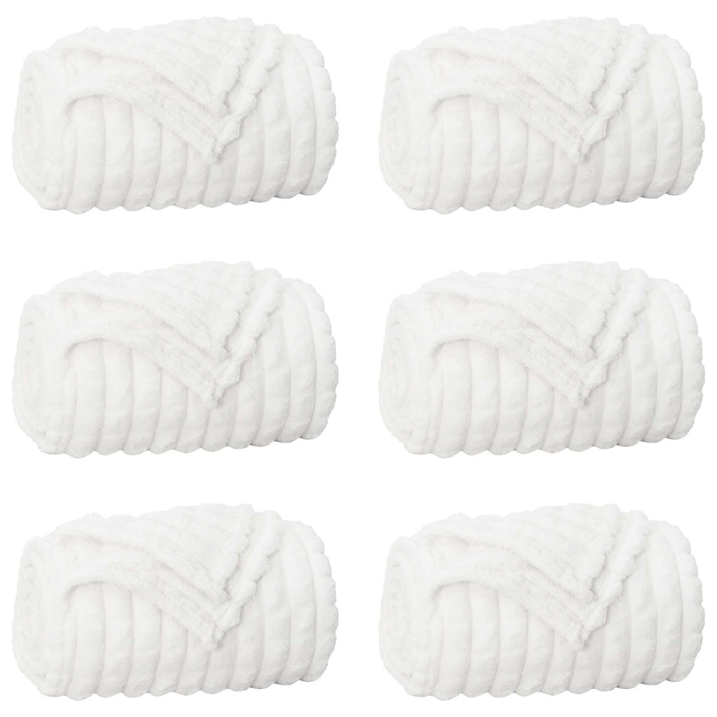 vidaXL Koce narzutowe 6 pcs Biały 200 x 150 cm Polar