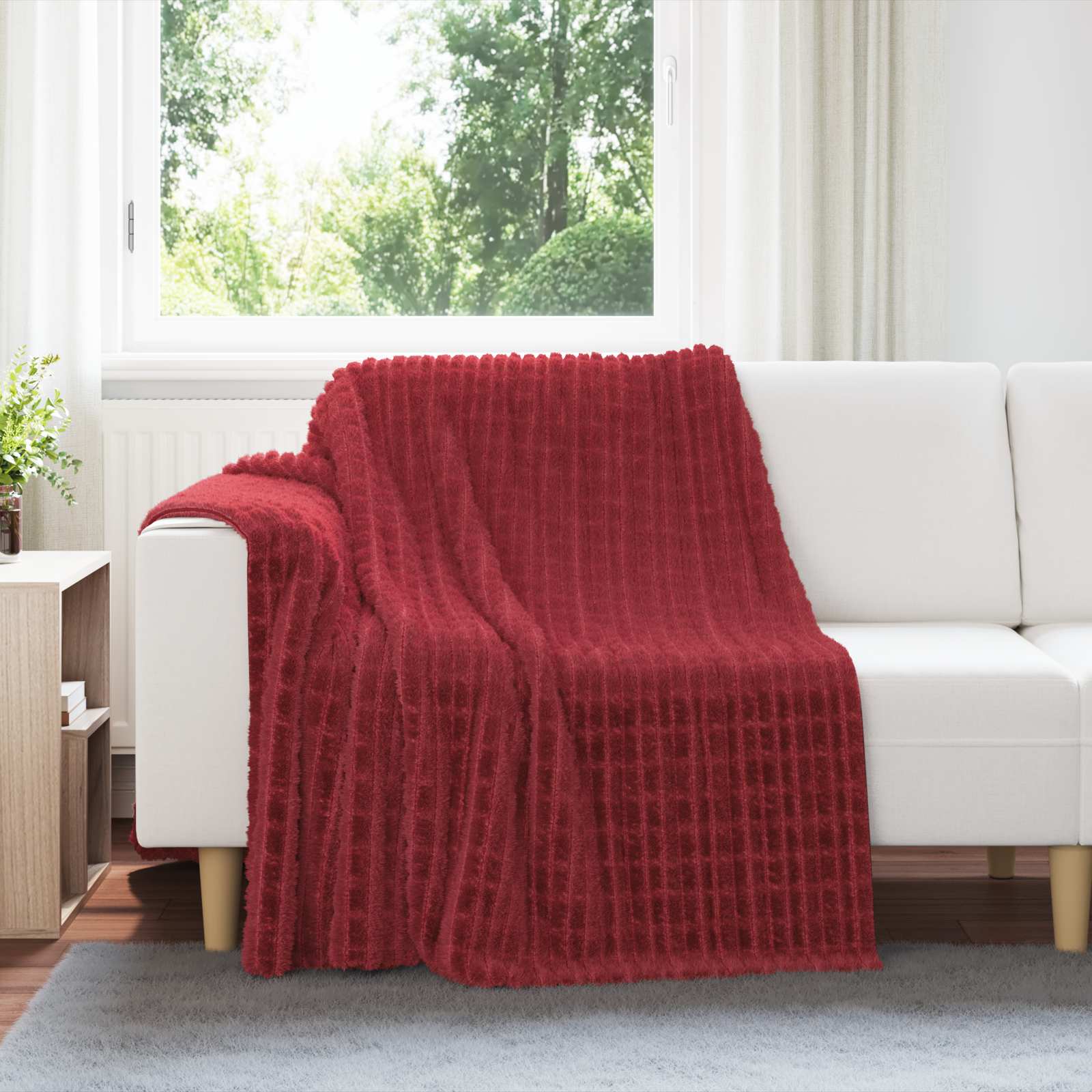 vidaXL Koce narzutowe 6 pcs Bordeaux Czerwony 200 x 150 cm Polar