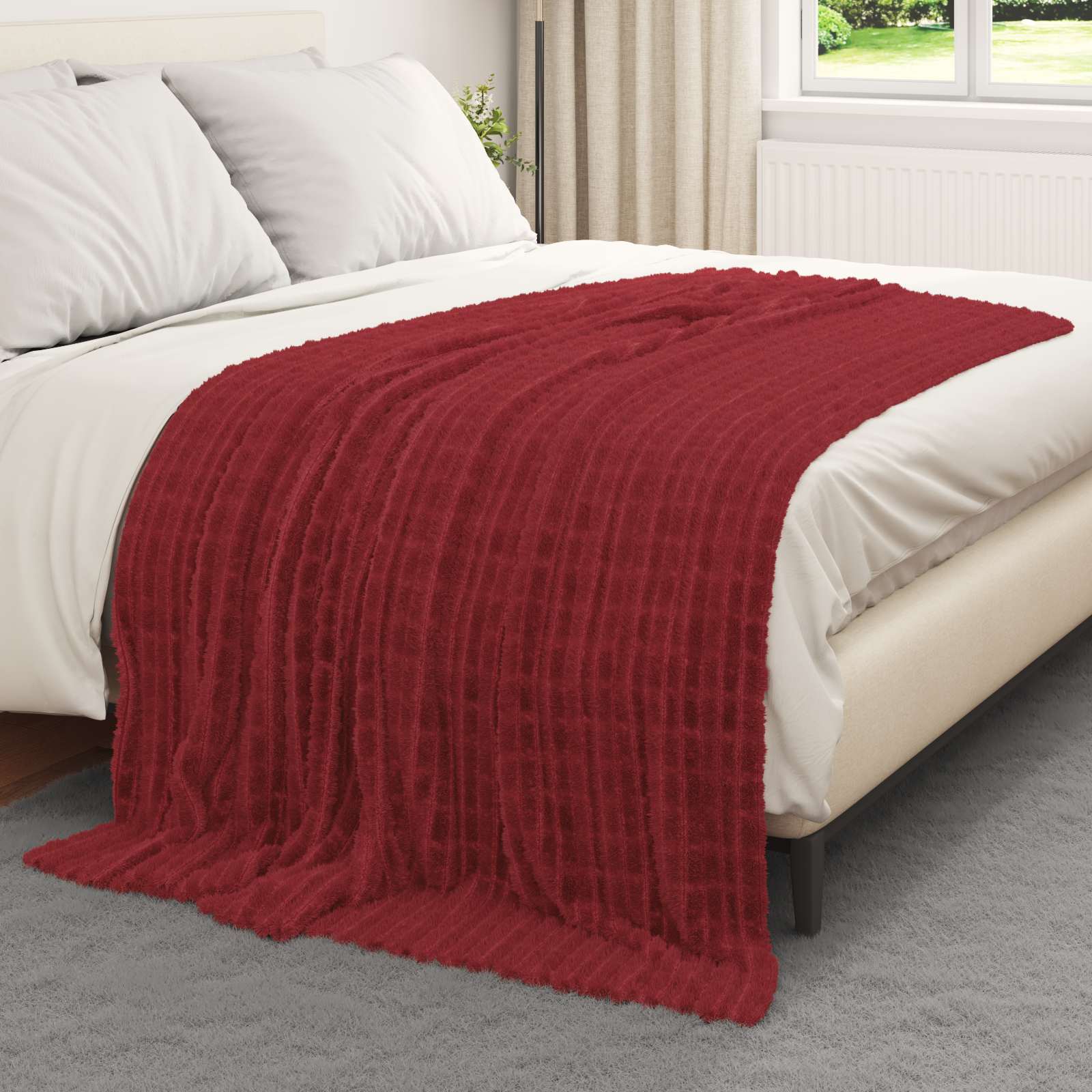 vidaXL Koce narzutowe 6 pcs Bordeaux Czerwony 200 x 150 cm Polar