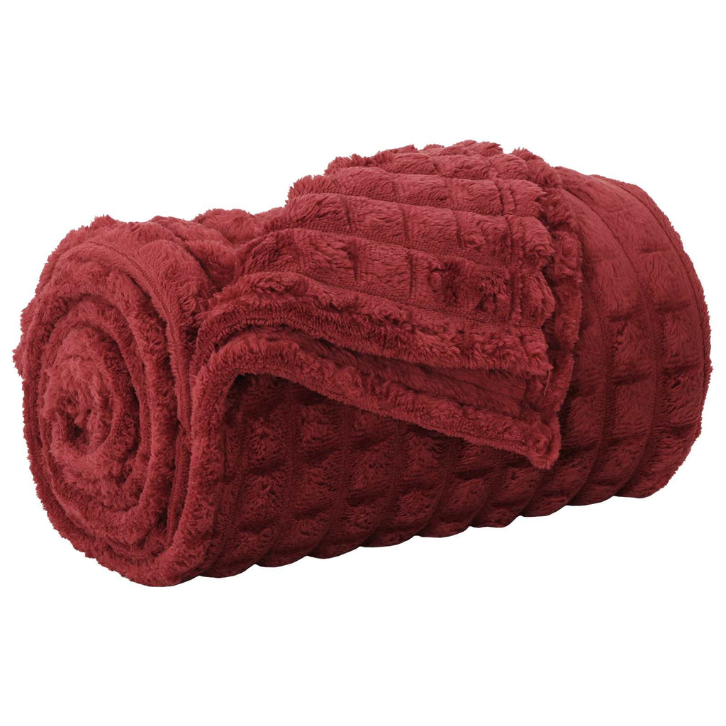 vidaXL Koce narzutowe 6 pcs Bordeaux Czerwony 240 x 220 cm Polar