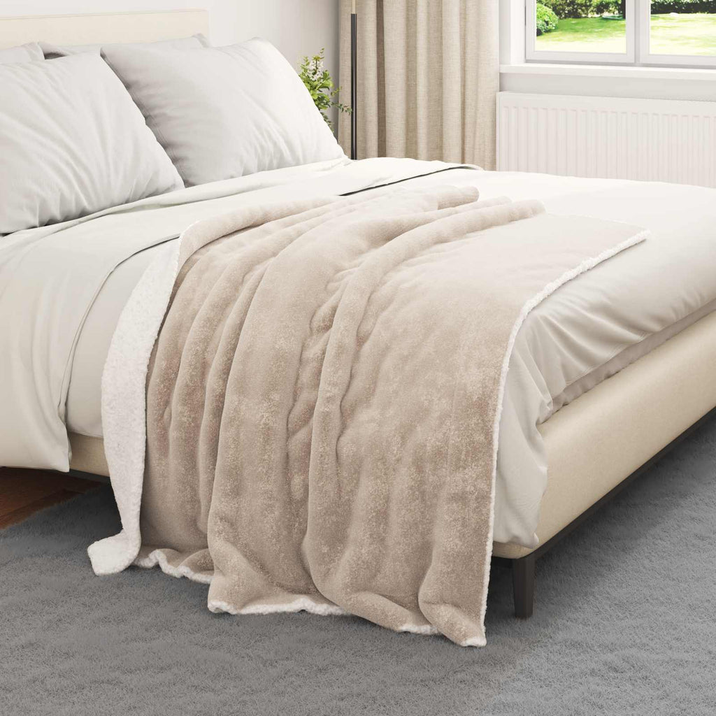vidaXL Koc Beżowy 130 x 150 cm Polar