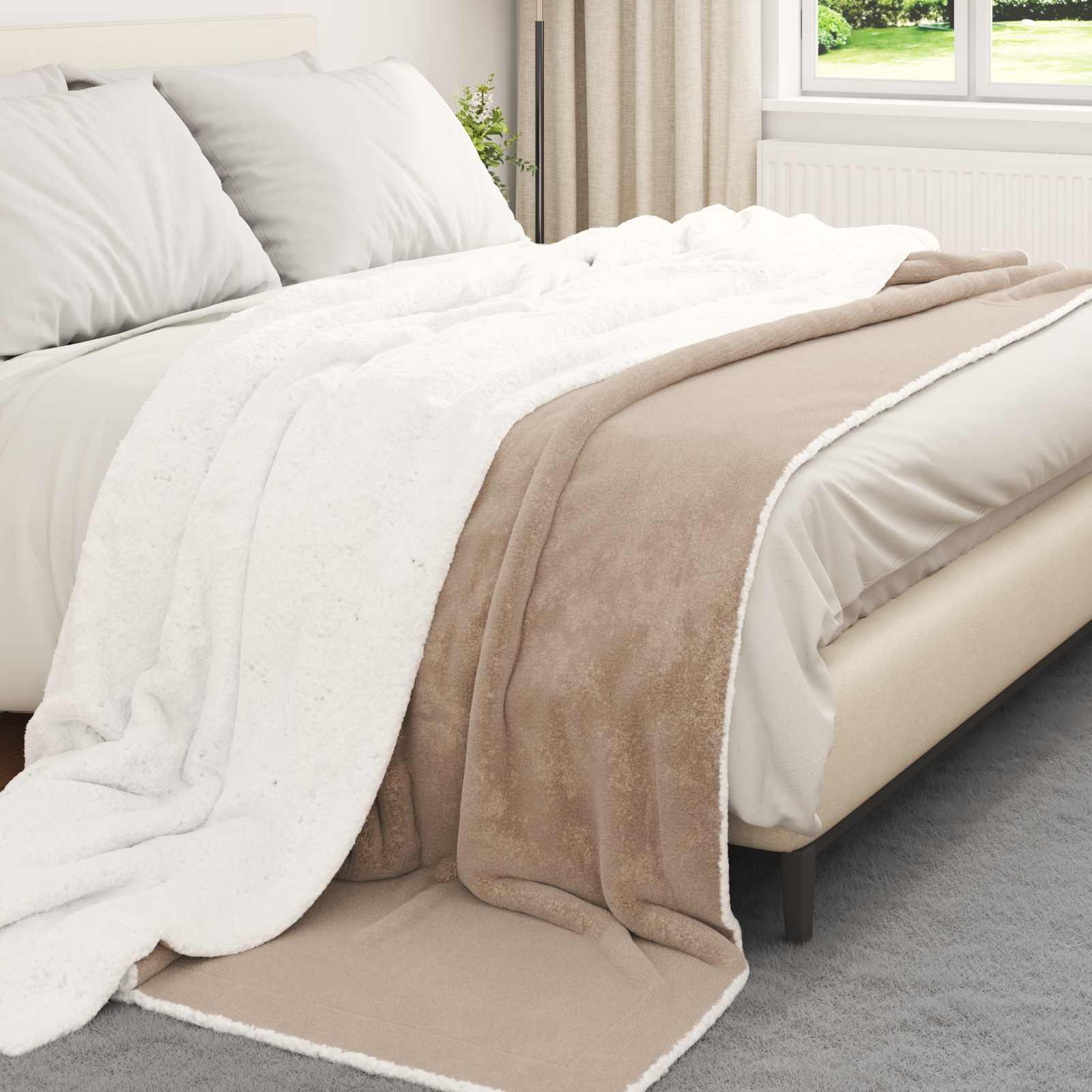 vidaXL Koc Camel 220 x 240 cm Polar