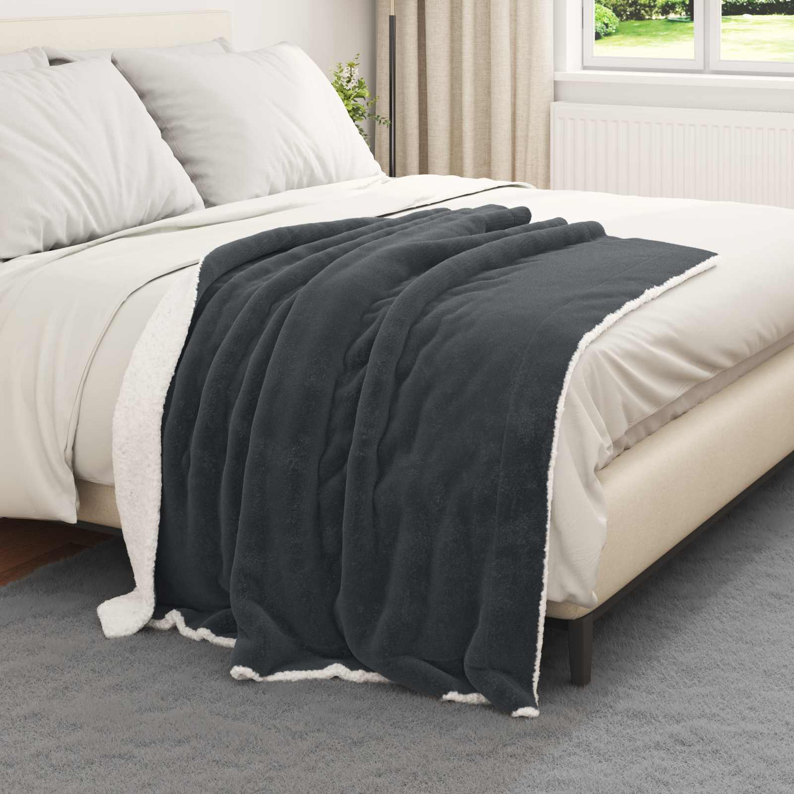 vidaXL Koc Ciemnoszary 130 x 150 cm Polar