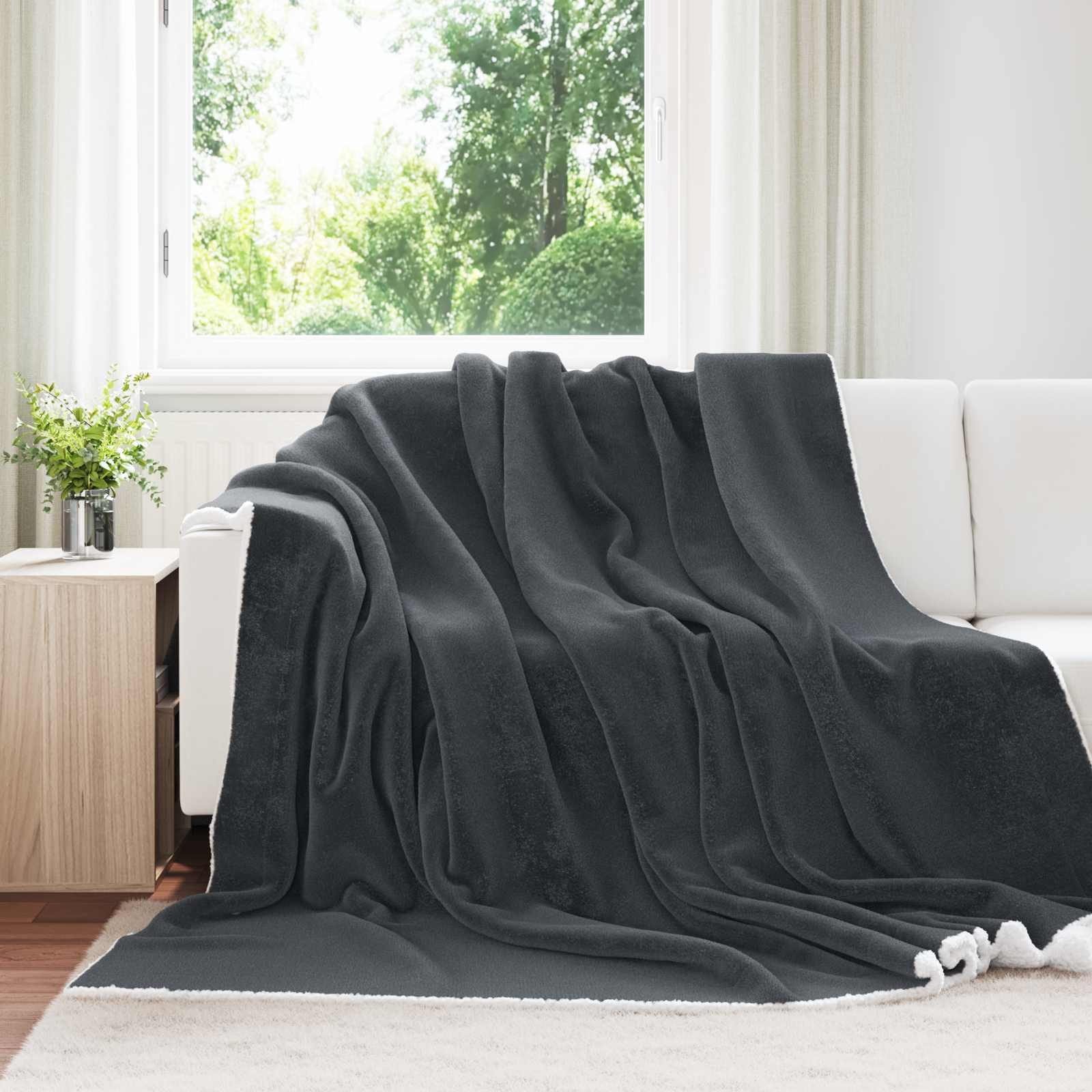 vidaXL Koc Ciemnoszary 220 x 240 cm Polar