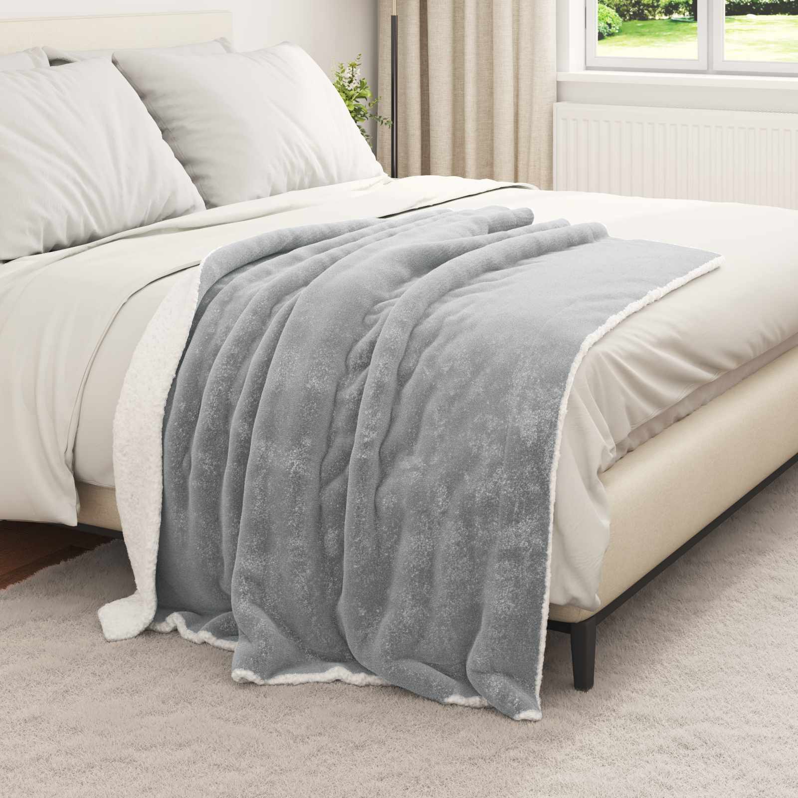 vidaXL Koc Szary 130 x 150 cm Polar