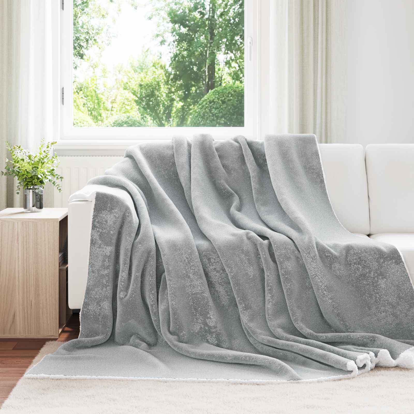vidaXL Koc Szary 220 x 240 cm Polar