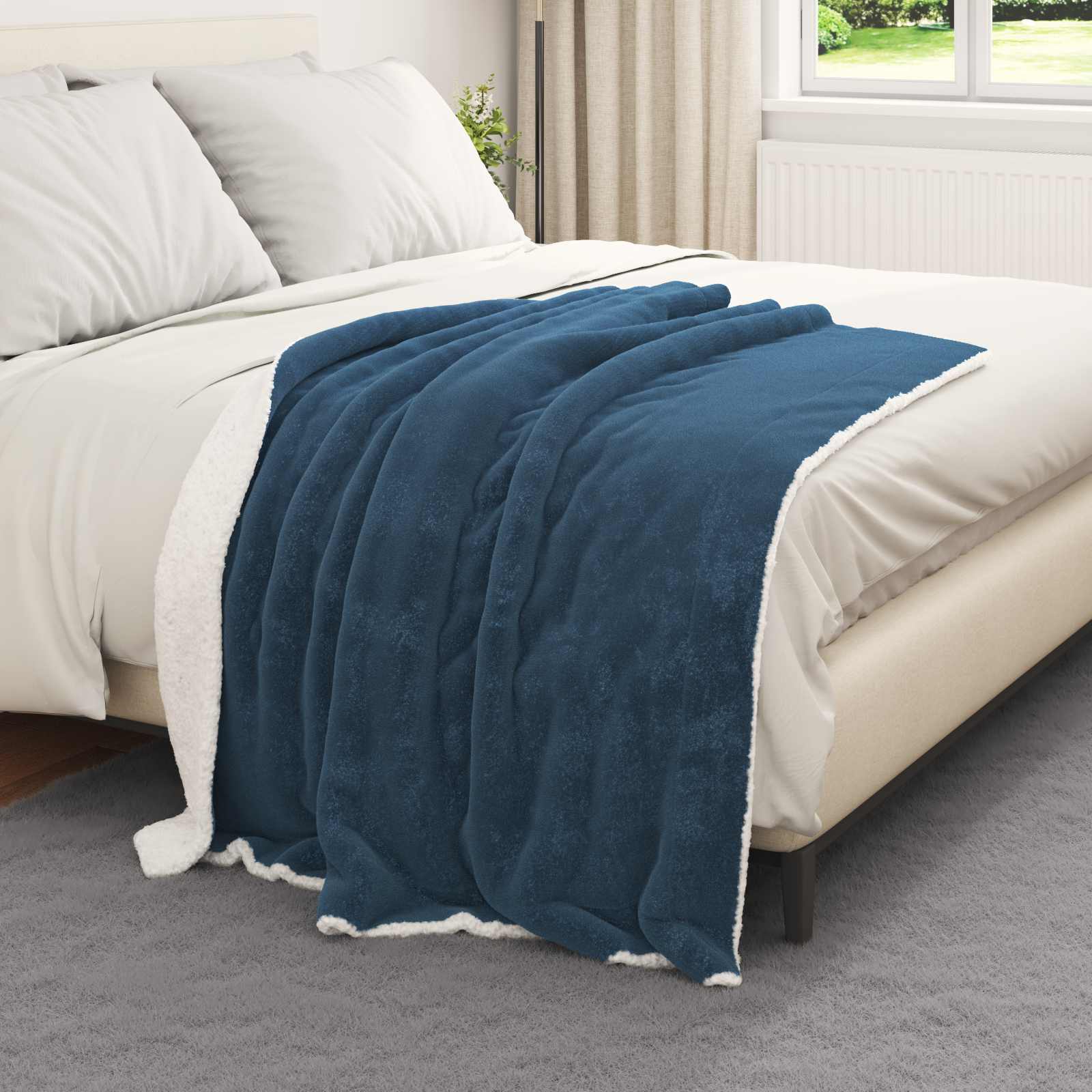 vidaXL Koc Granatowy 130 x 150 cm Polar
