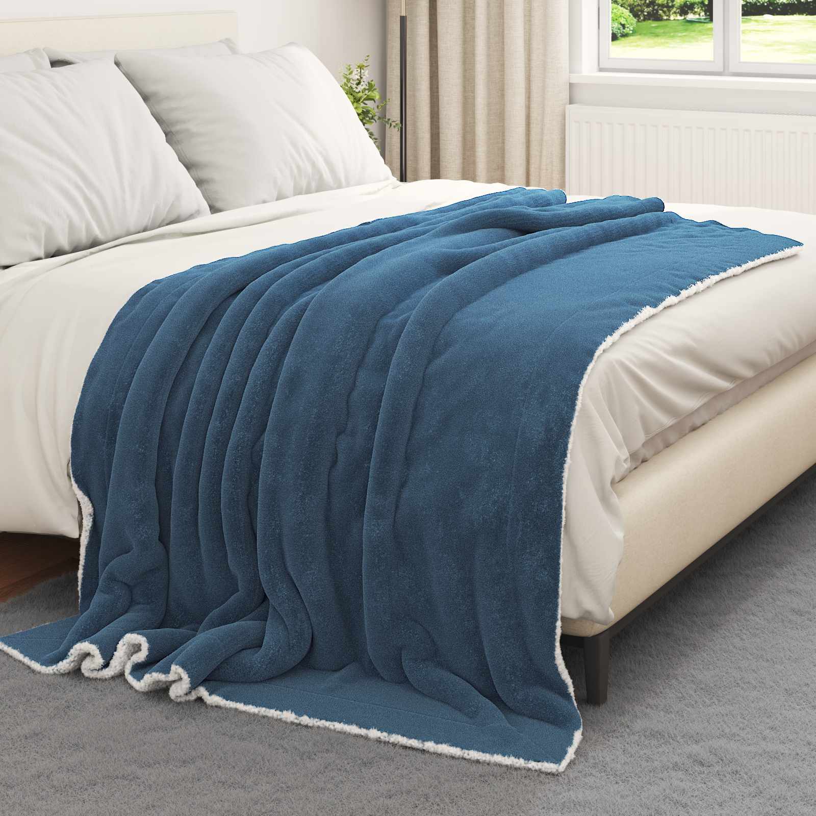 vidaXL Koc Granatowy 150 x 200 cm Polar