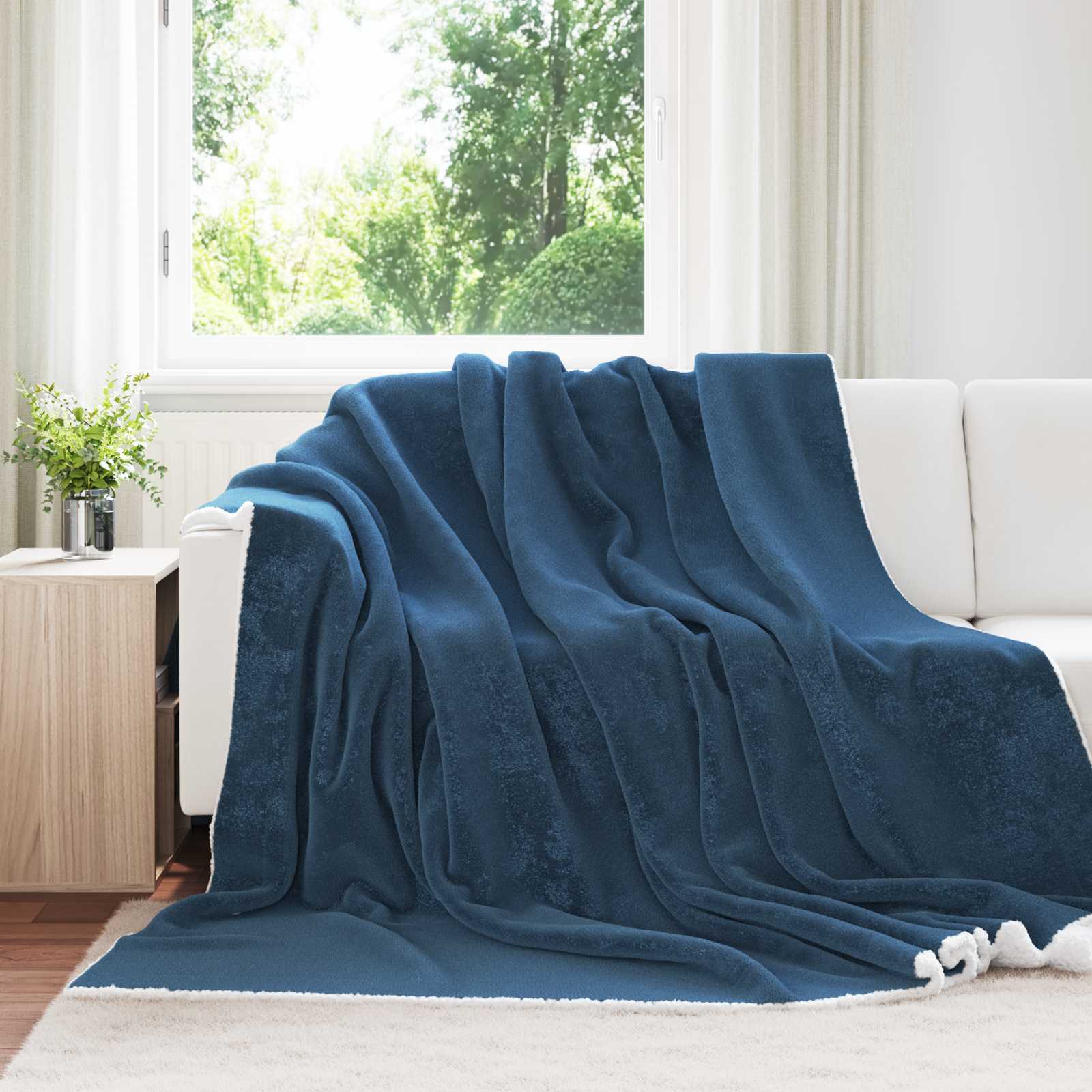 vidaXL Koc Granatowy 220 x 240 cm Polar