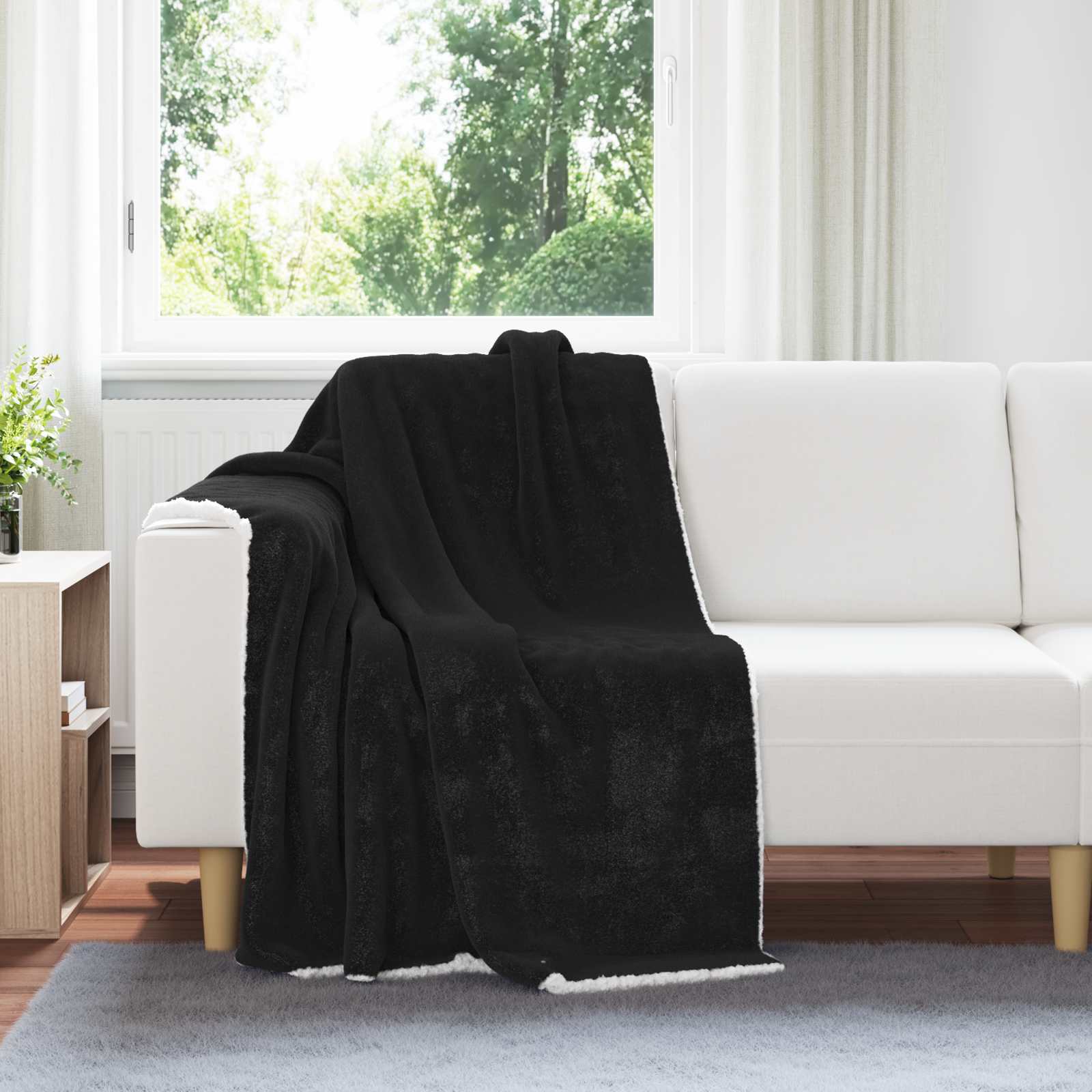 vidaXL Koc Czarny 130 x 150 cm Polar