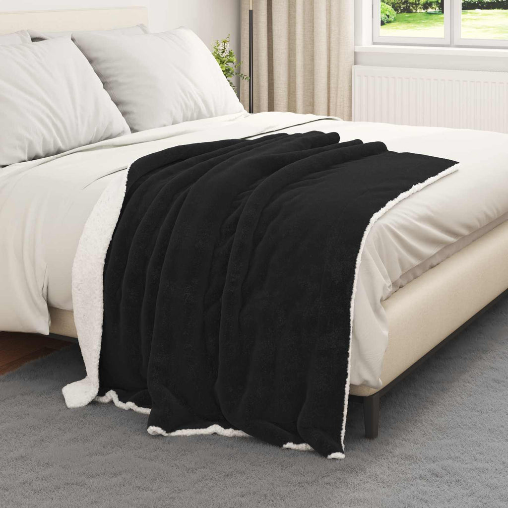 vidaXL Koc Czarny 130 x 150 cm Polar
