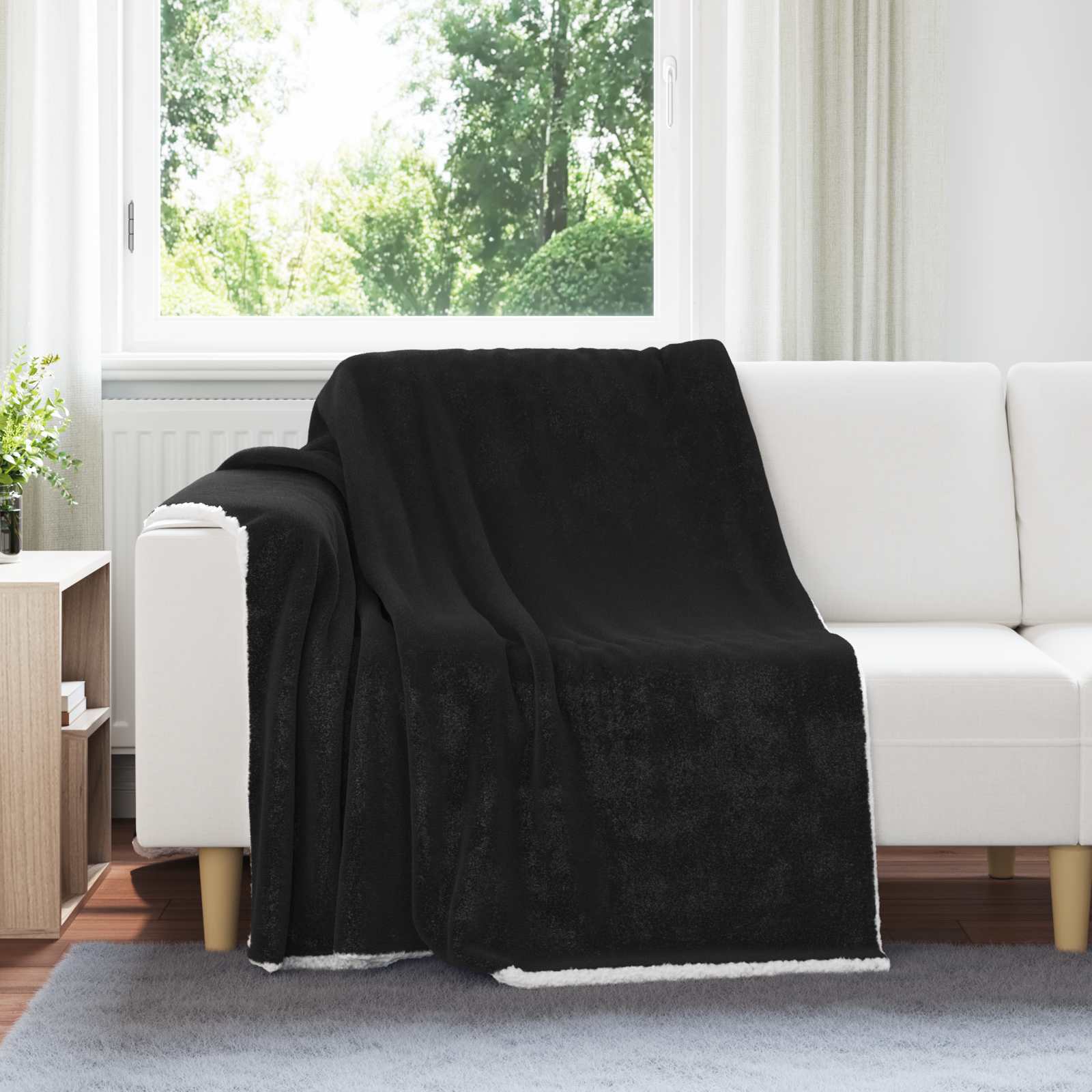 vidaXL Koc Czarny 150 x 200 cm Polar