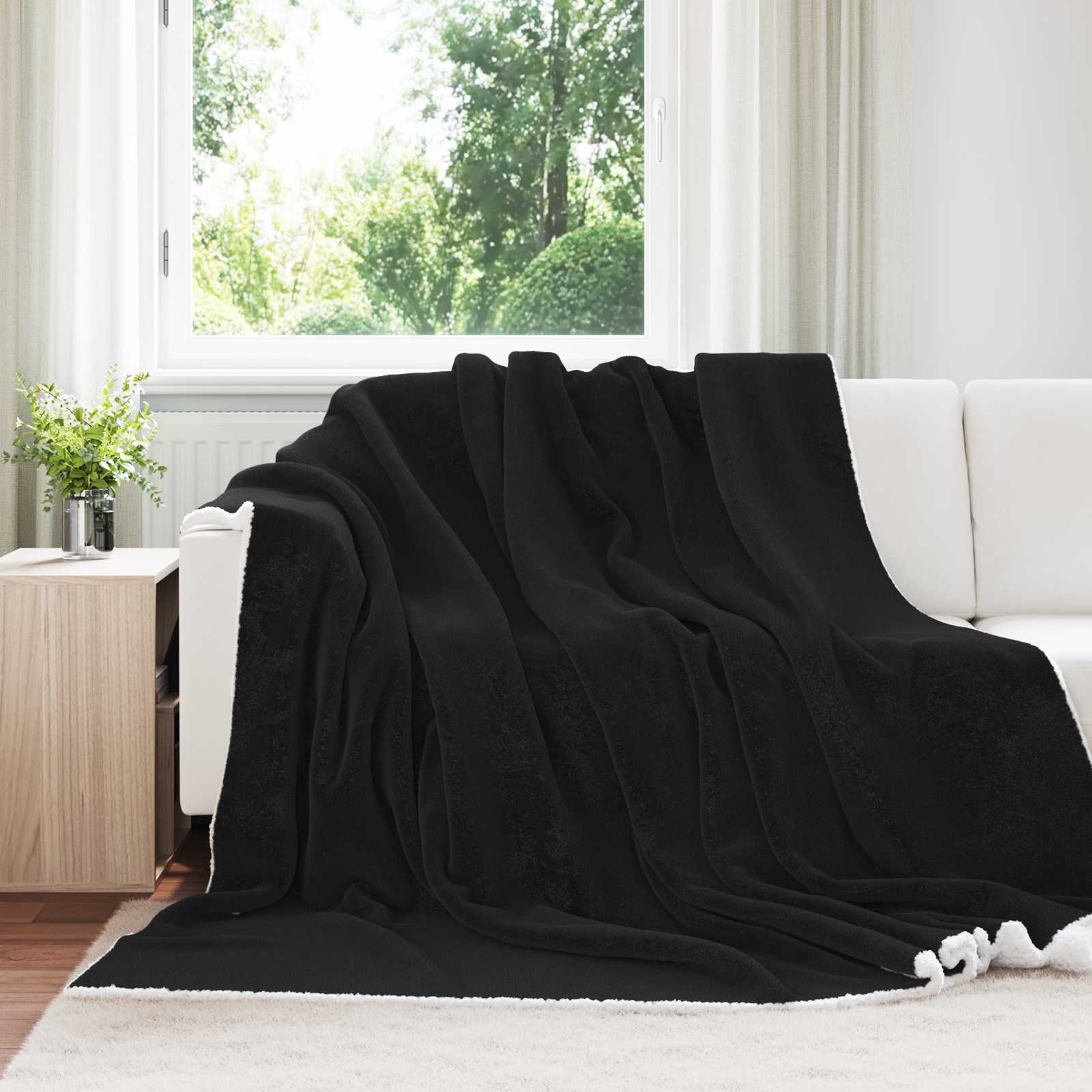 vidaXL Koc Czarny 240 x 270 cm Polar