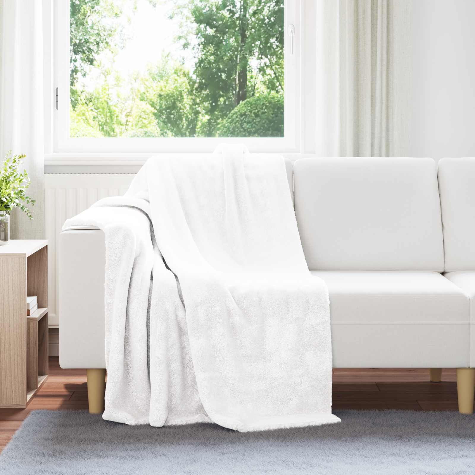 vidaXL Koc Biały 130 x 150 cm Polar