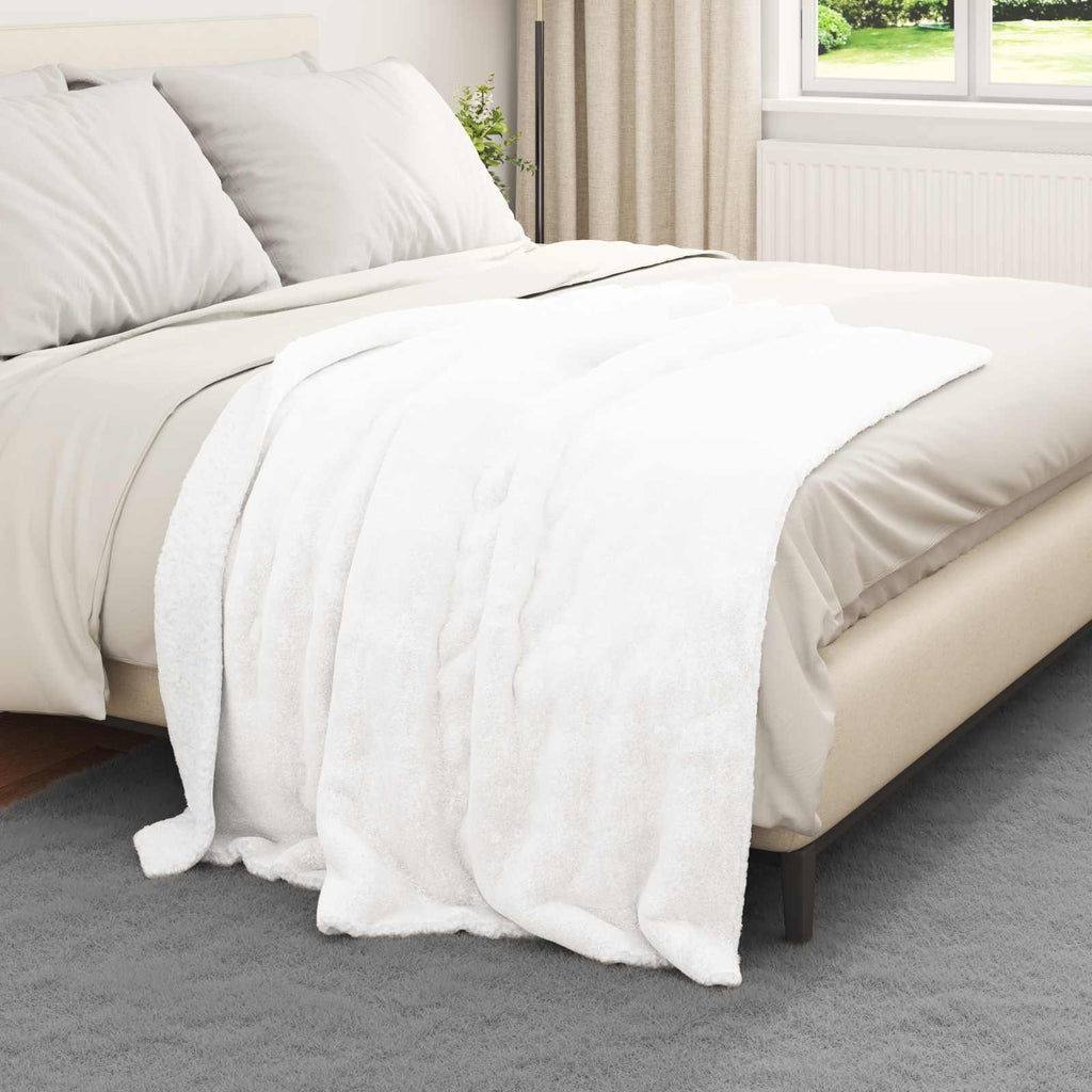 vidaXL Koc Biały 130 x 150 cm Polar