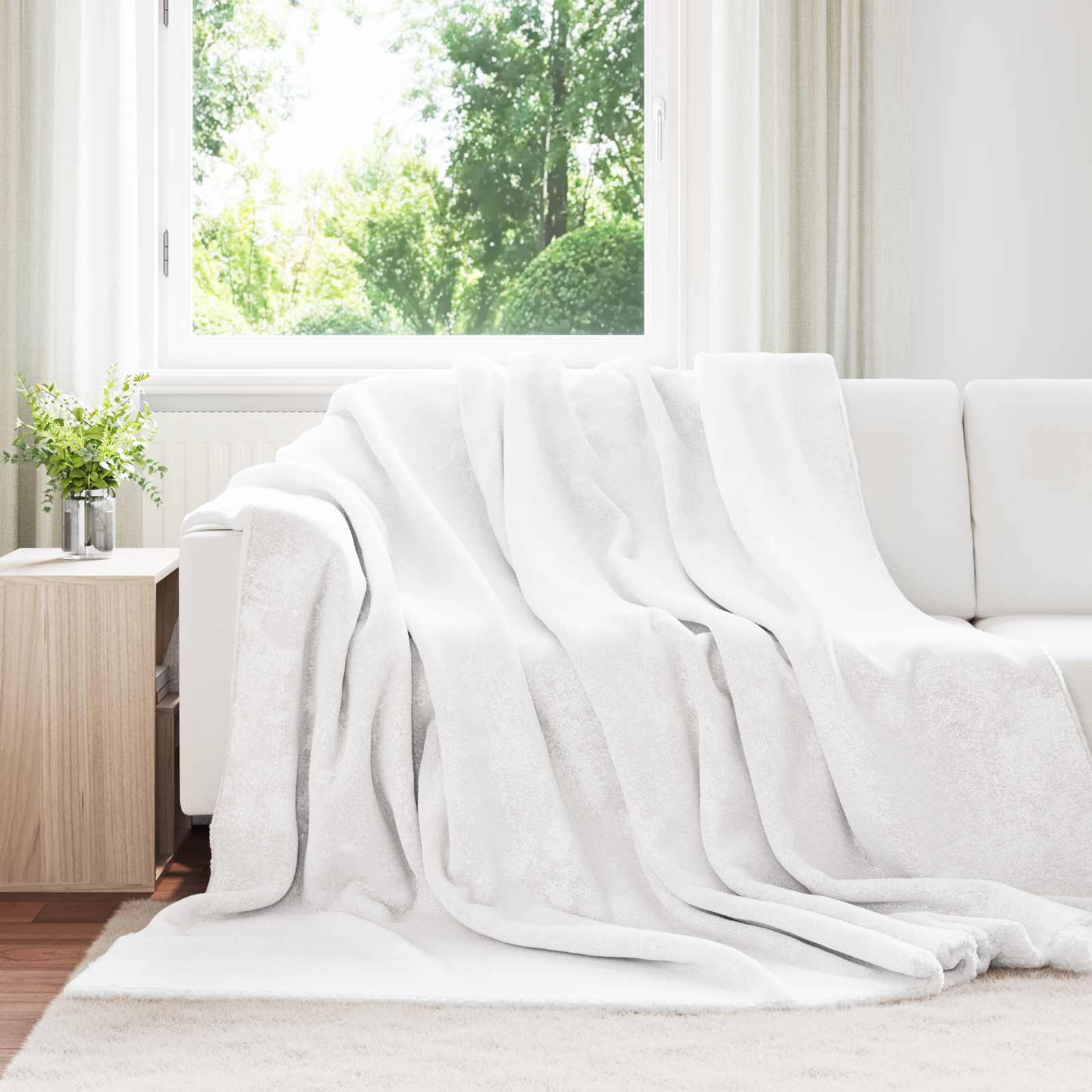 vidaXL Koc Biały 240 x 270 cm Polar
