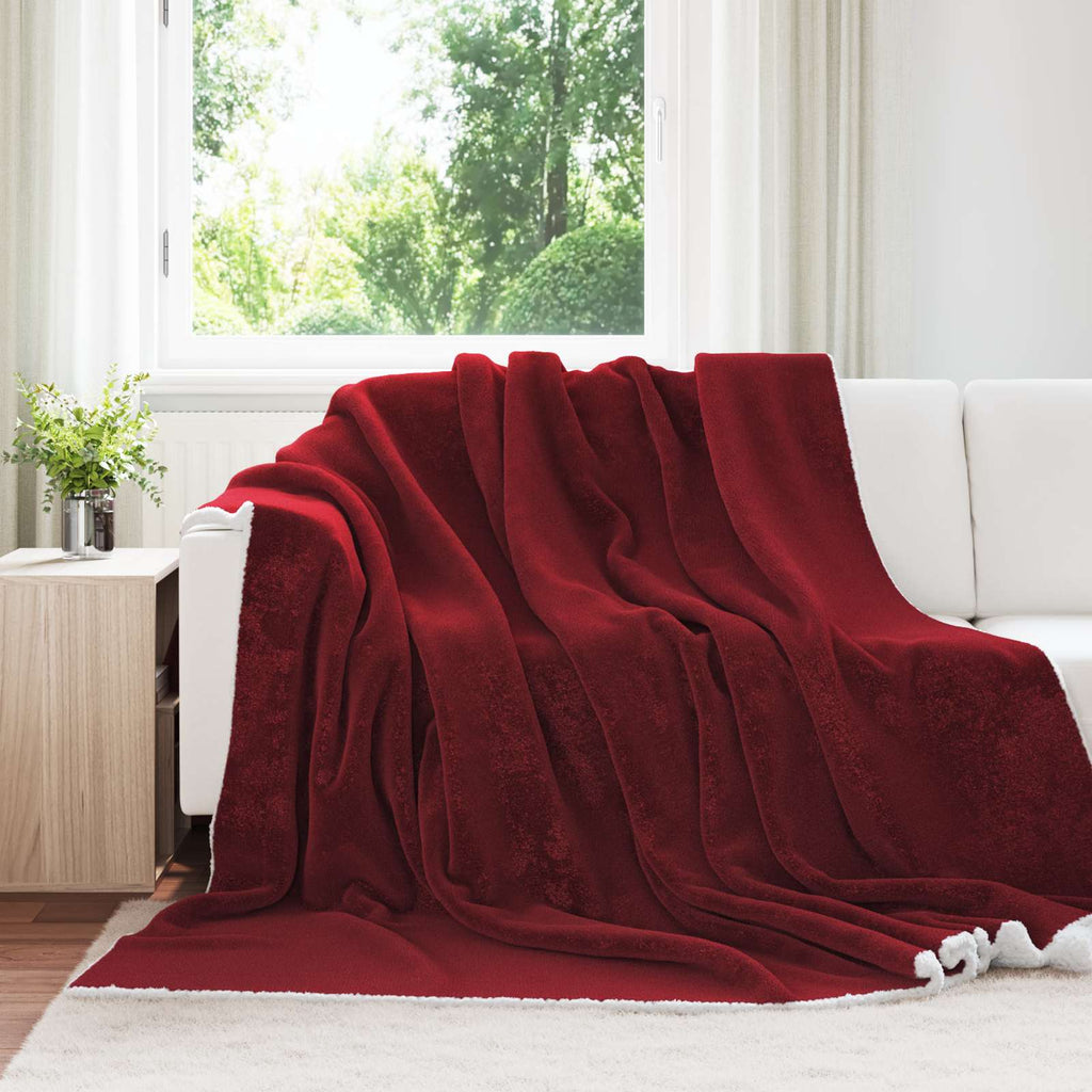 vidaXL Koc Bordeaux Czerwony 240 x 270 cm Polar