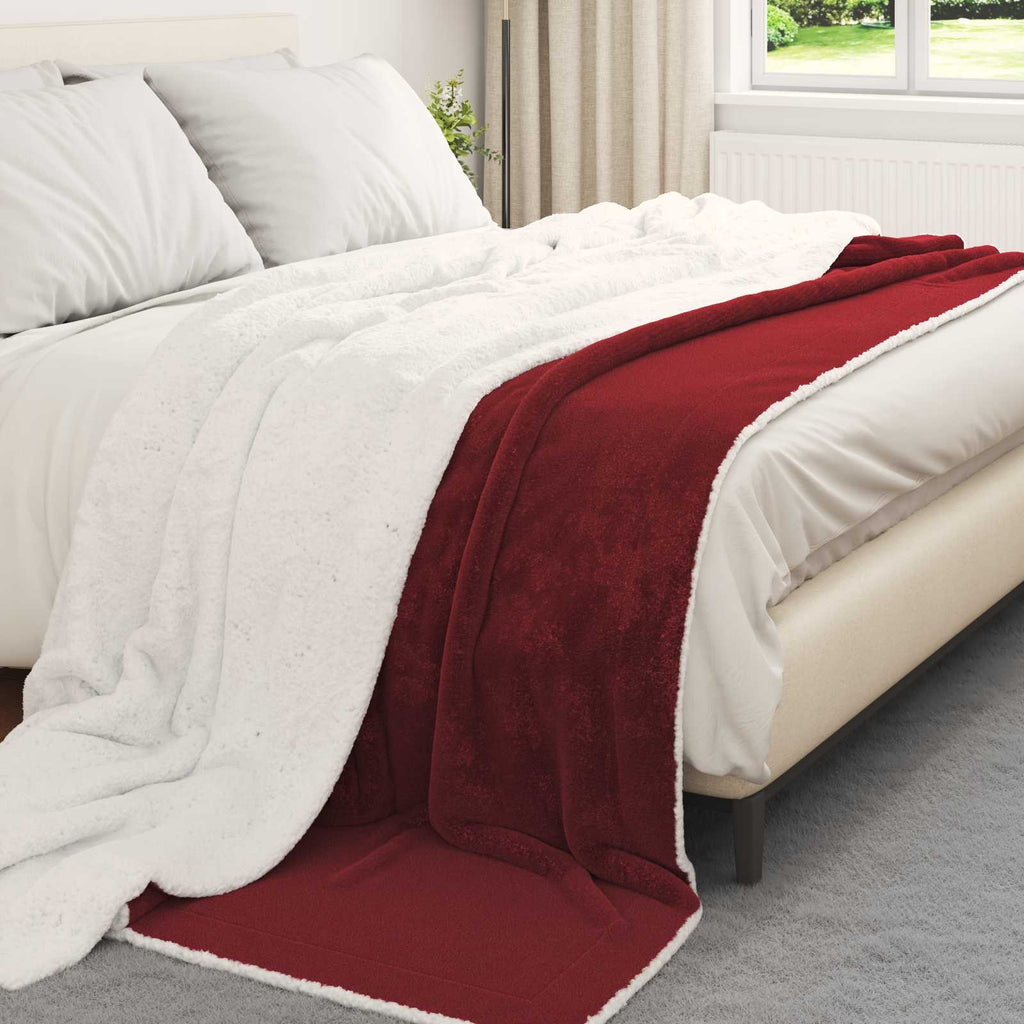 vidaXL Koc Bordeaux Czerwony 240 x 270 cm Polar