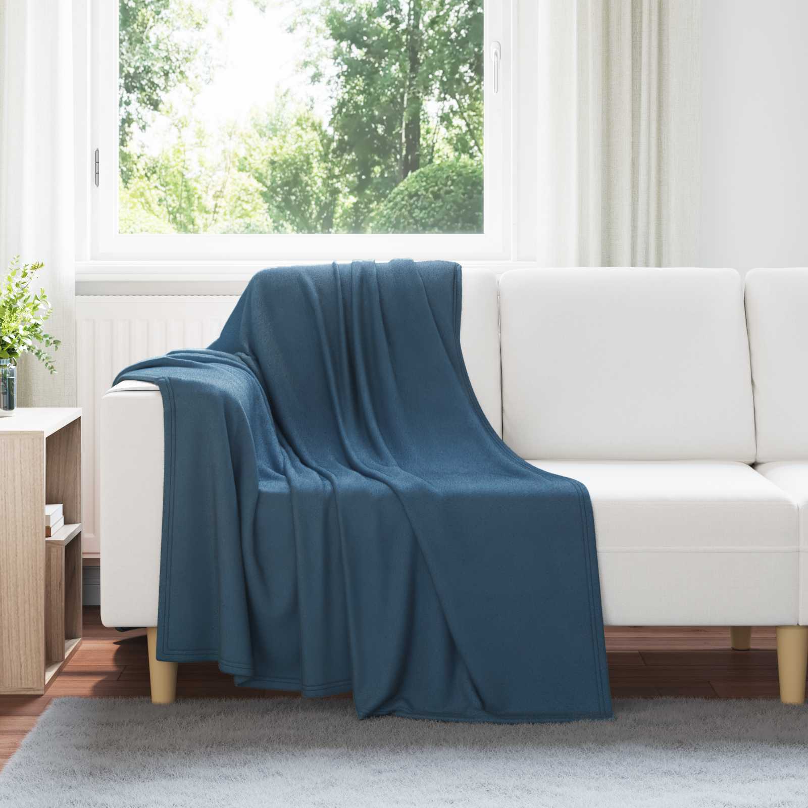 vidaXL Koc Granatowy 170 x 130 cm Polar