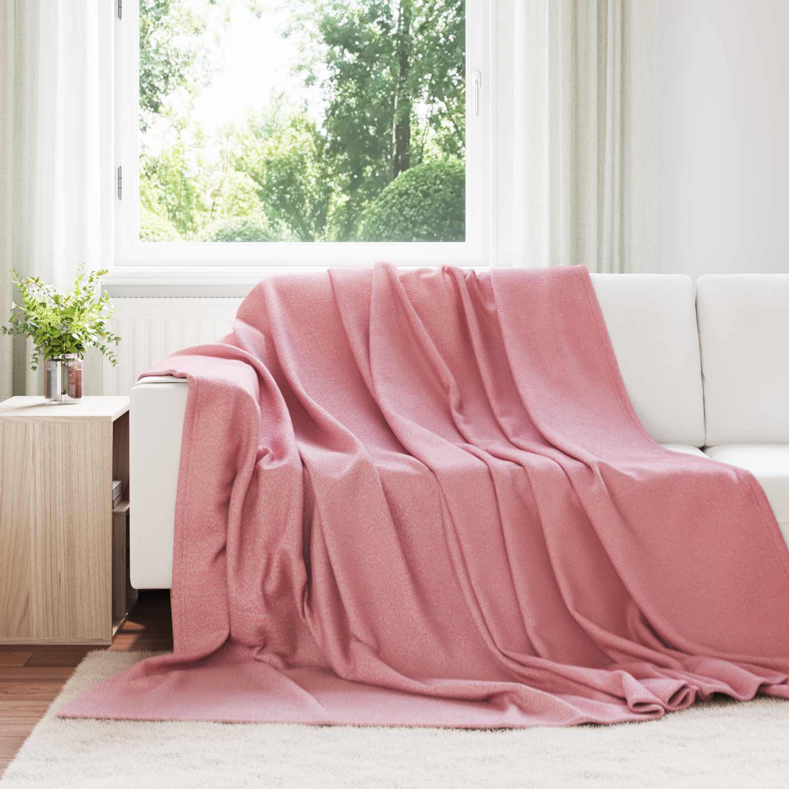 vidaXL Koc Różowy 270 x 240 cm Polar