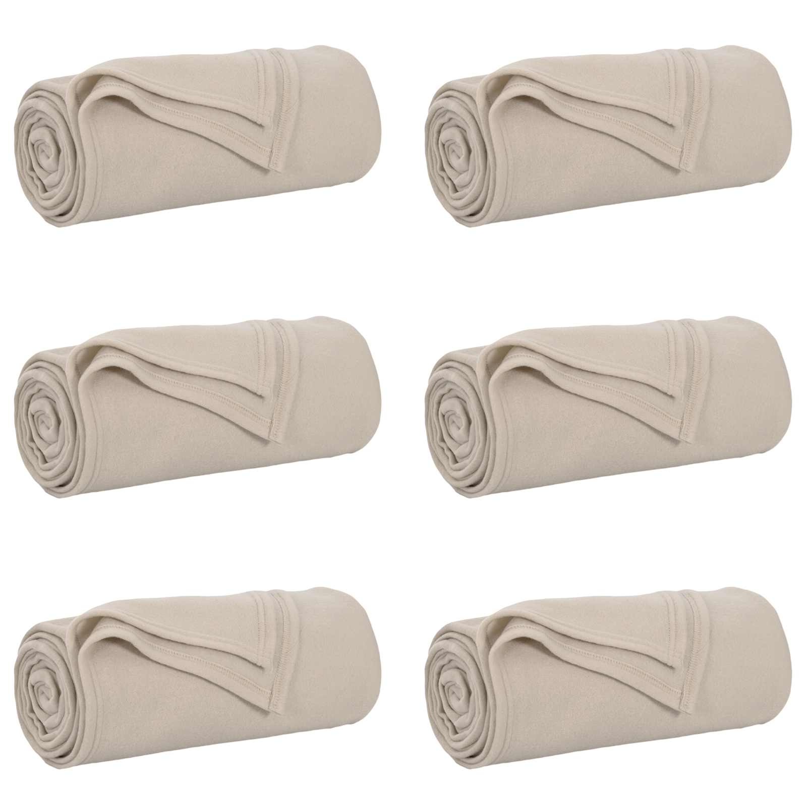 vidaXL Koce narzutowe 6 pcs Beżowy 170 x 130 cm Polar