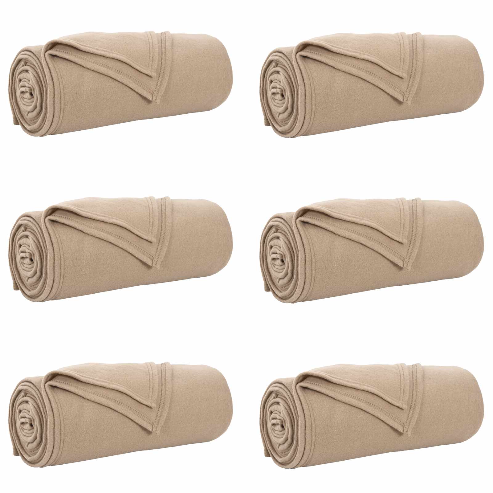 vidaXL Koce narzutowe 6 pcs Camel 200 x 150 cm Polar