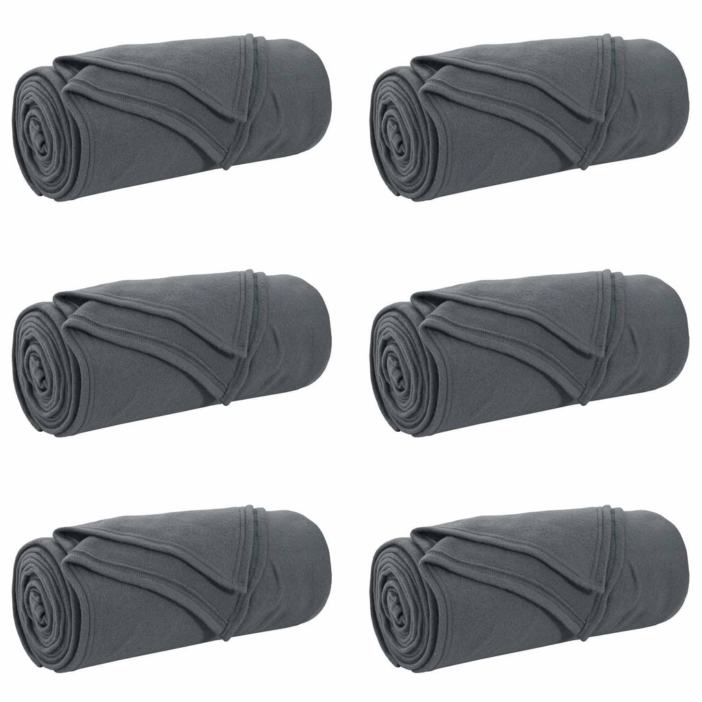 vidaXL Koce narzutowe 6 pcs Ciemnoszary 200 x 150 cm Polar