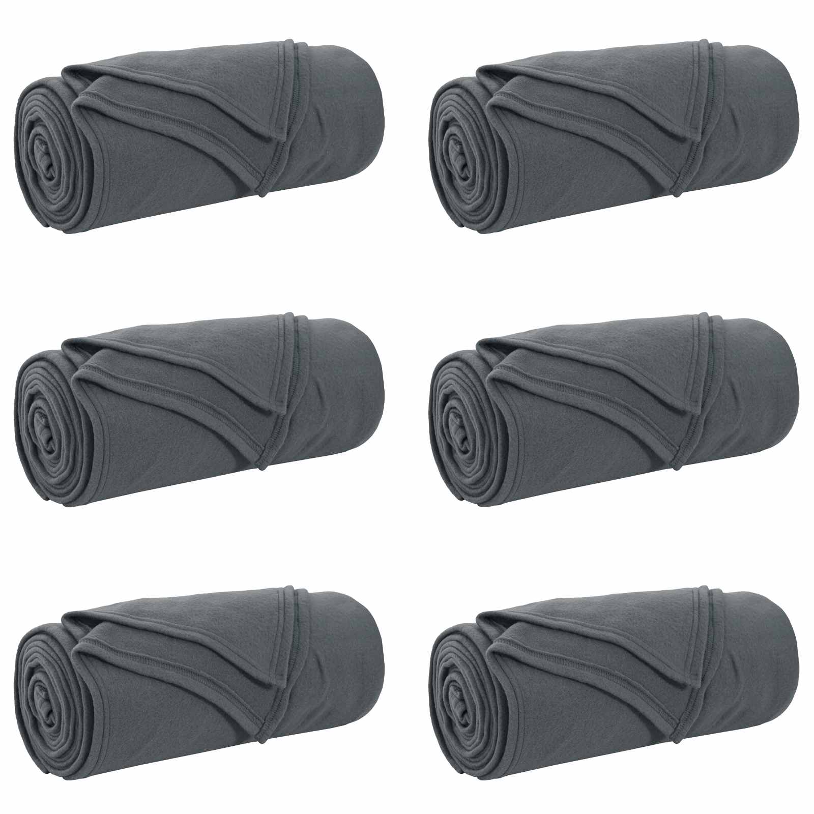 vidaXL Koce narzutowe 6 pcs Ciemnoszary 270 x 240 cm Polar