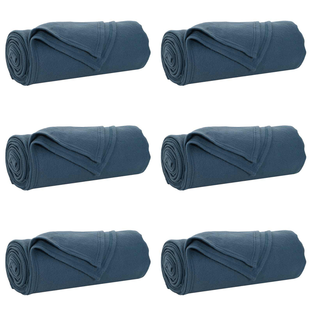 vidaXL Koce narzutowe 6 pcs Granatowy 170 x 130 cm Polar