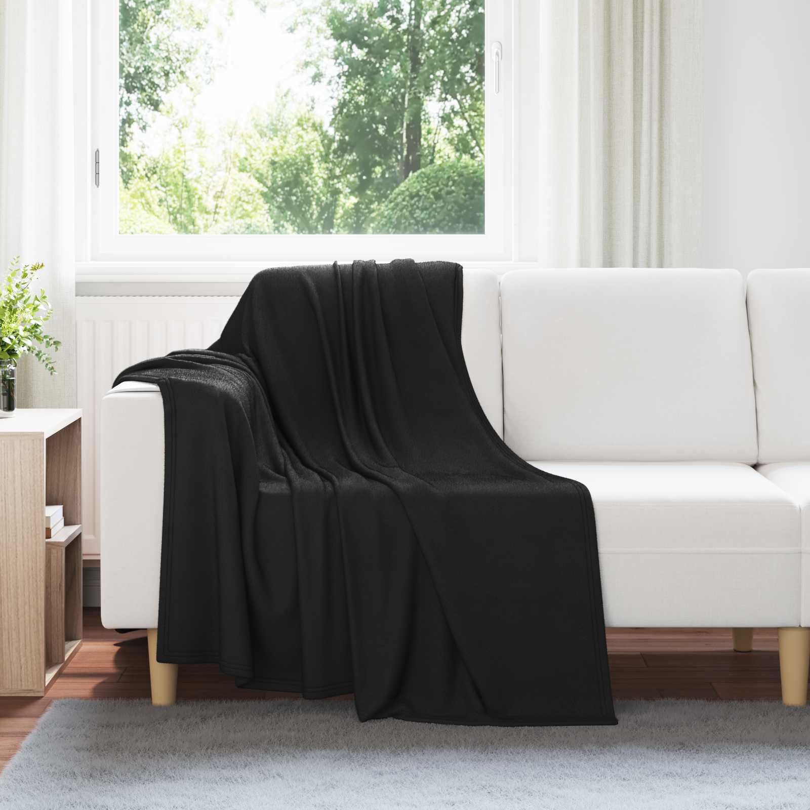 vidaXL Koce narzutowe 6 pcs Czarny 170 x 130 cm Polar