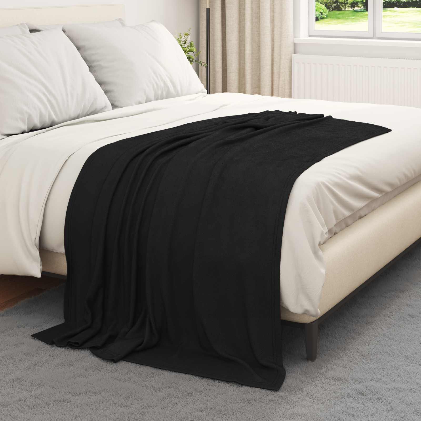 vidaXL Koce narzutowe 6 pcs Czarny 170 x 130 cm Polar