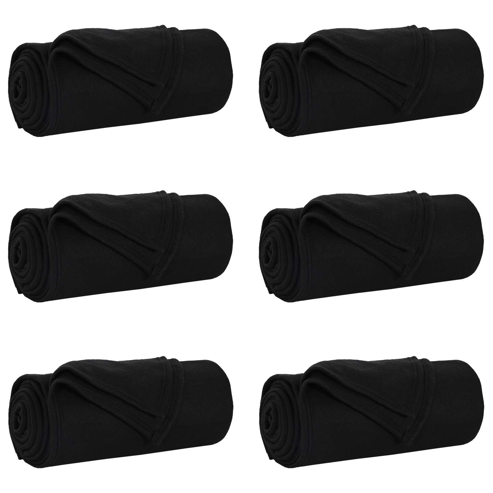 vidaXL Koce narzutowe 6 pcs Czarny 170 x 130 cm Polar