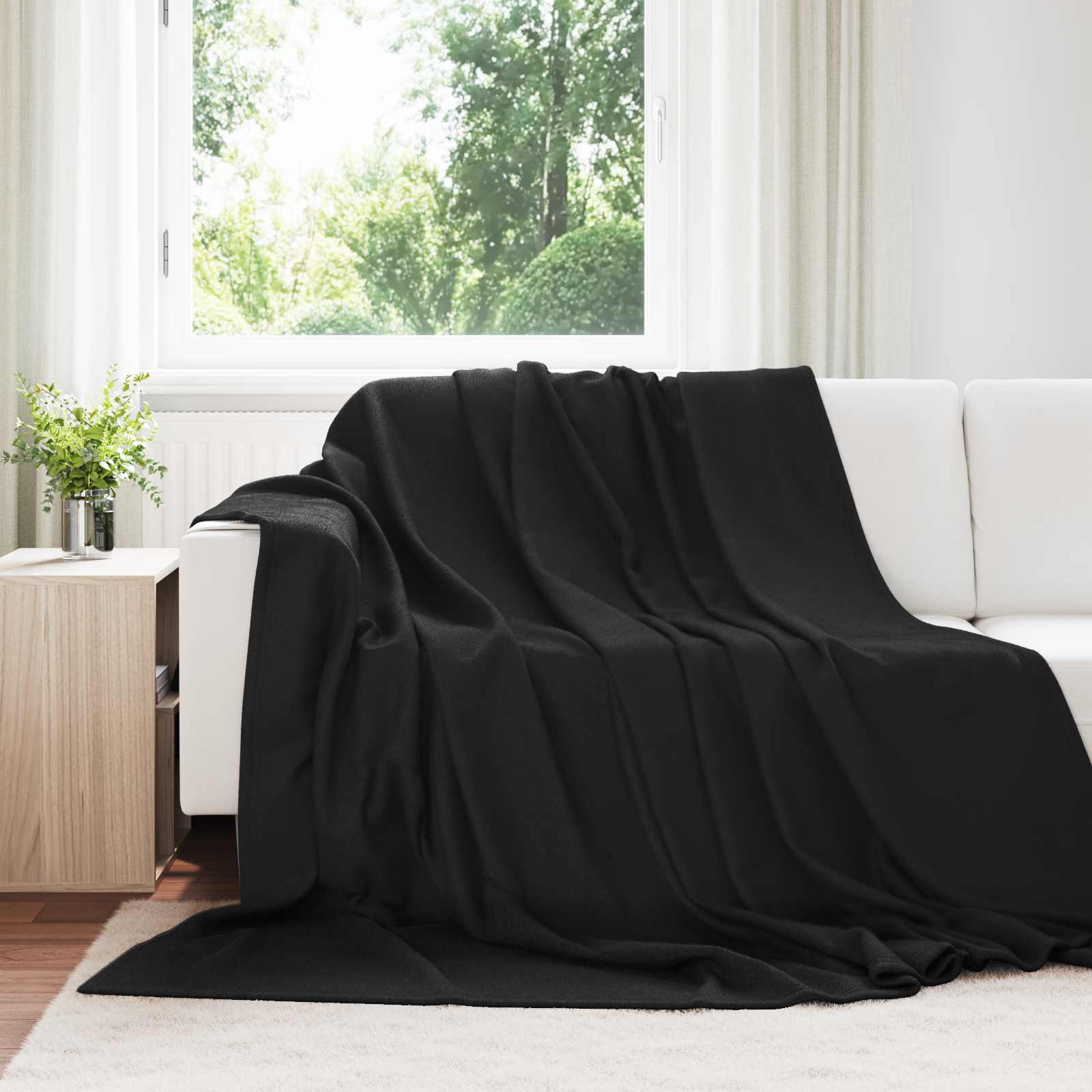 vidaXL Koce narzutowe 6 pcs Czarny 270 x 240 cm Polar