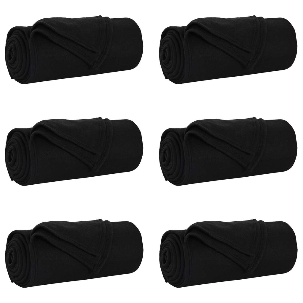 vidaXL Koce narzutowe 6 pcs Czarny 270 x 240 cm Polar