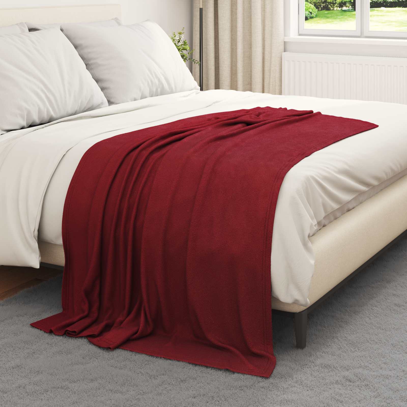 vidaXL Koce narzutowe 6 pcs Bordeaux Czerwony 170 x 130 cm Polar