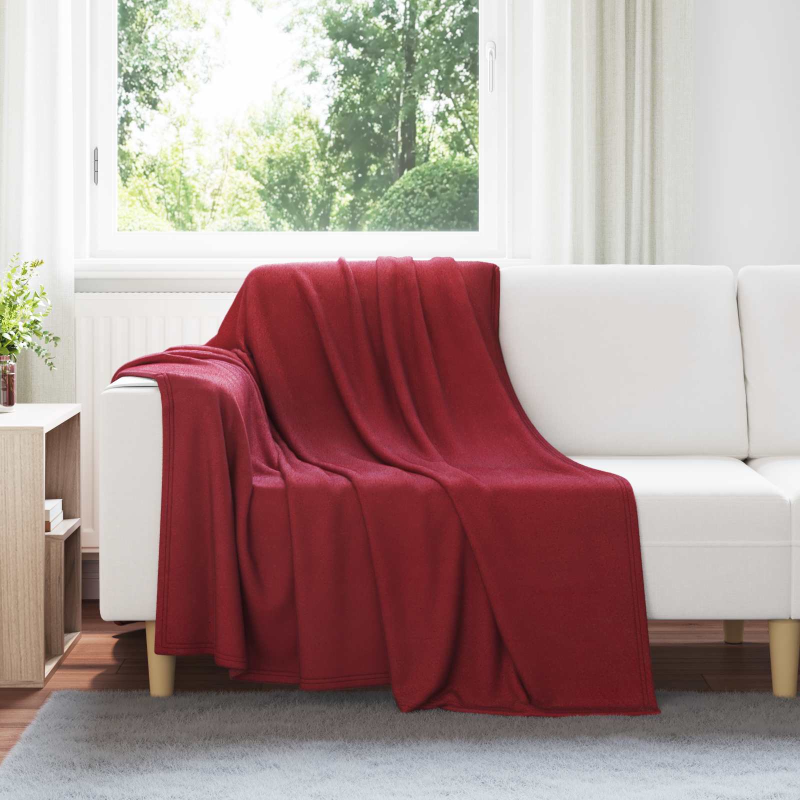 vidaXL Koce narzutowe 6 pcs Bordeaux Czerwony 200 x 150 cm Polar