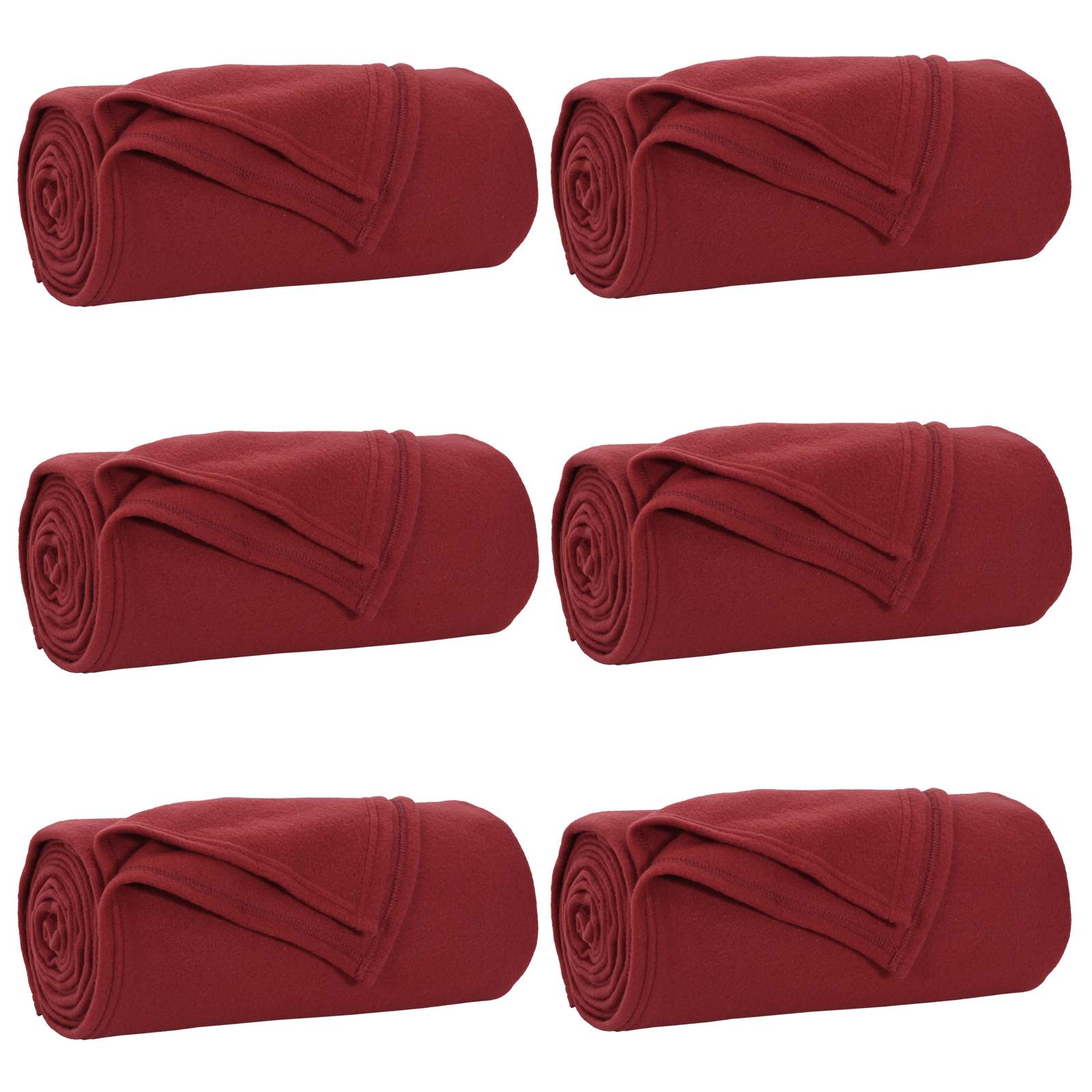 vidaXL Koce narzutowe 6 pcs Bordeaux Czerwony 200 x 150 cm Polar