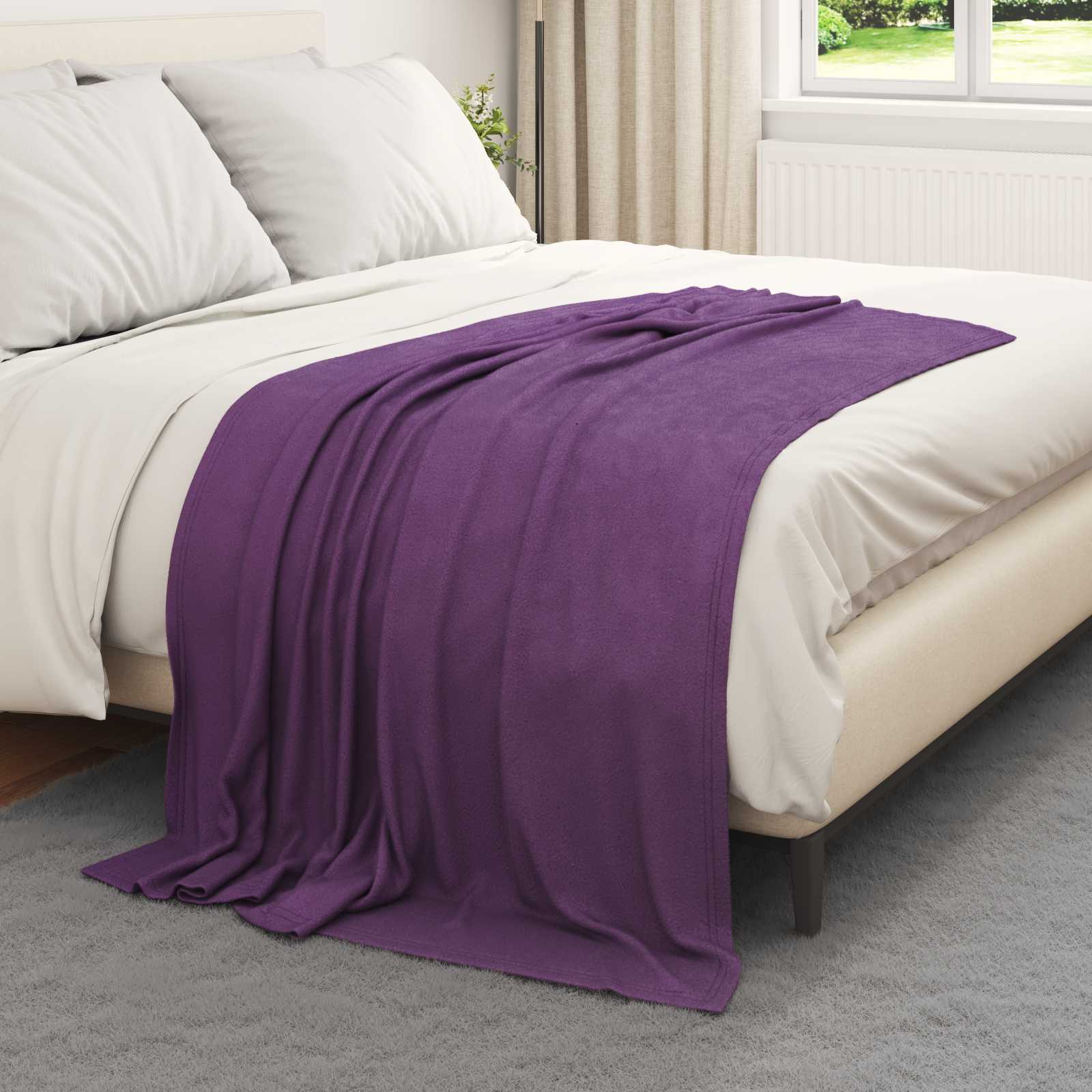 vidaXL Koce narzutowe 6 pcs Fioletowy 170 x 130 cm Polar
