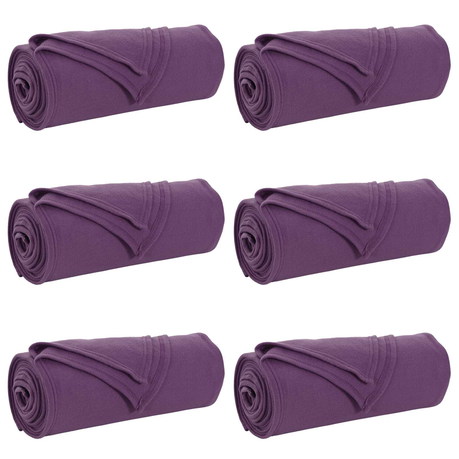 vidaXL Koce narzutowe 6 pcs Fioletowy 240 x 220 cm Polar