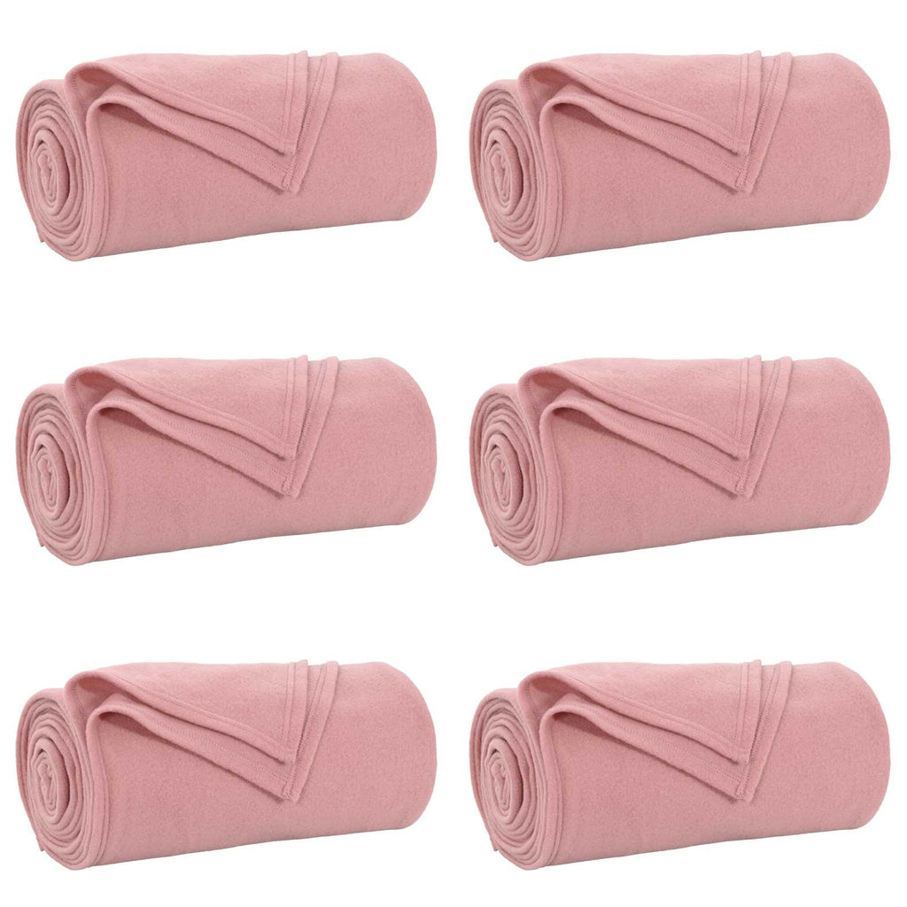 vidaXL Koce narzutowe 6 pcs Różowy 170 x 130 cm Polar